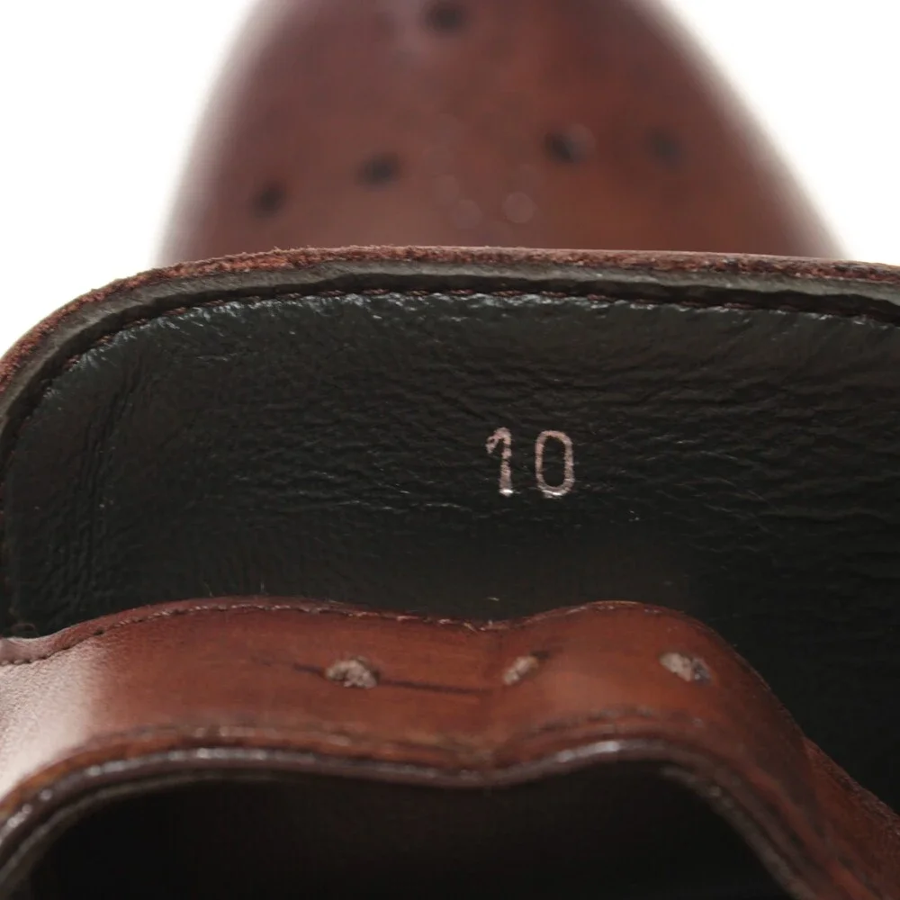 Pastori NWB Single Monk Strap Dress Shoes Size 10 US in Brown Leather
